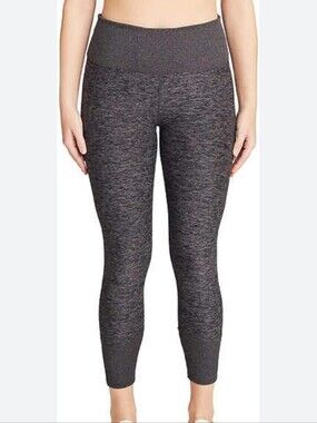 Kirkland Signature Brushed Grey Womens Size Medium High-Waist Leggings Ribbed